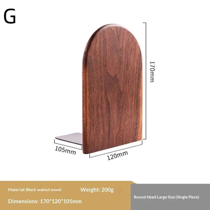 Walnut Wood Bookend Desktop Book Stand – Home Office Organizer