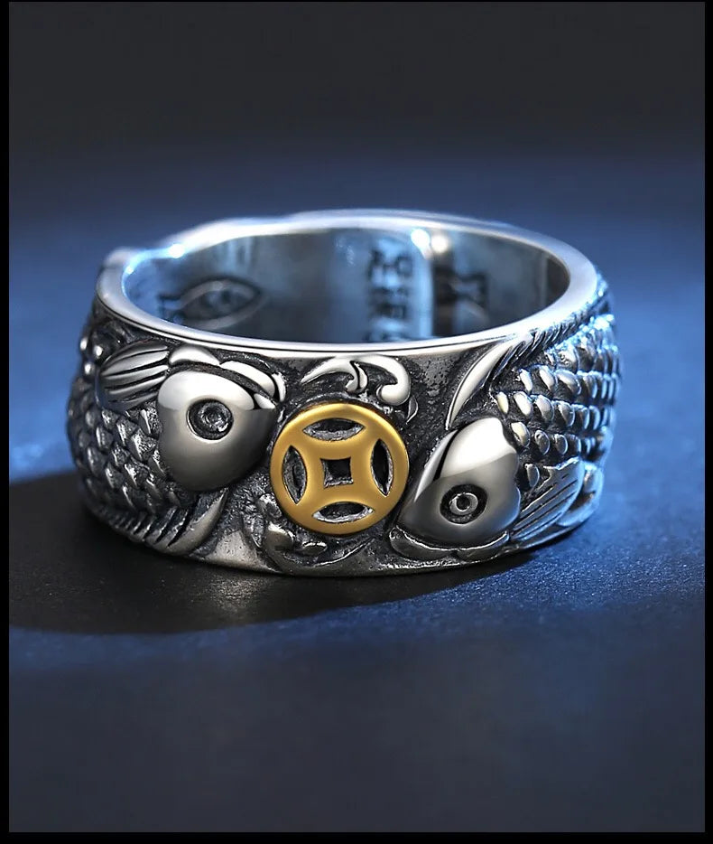 Vintage Punk Dragon Snake Tiger Adjustable Ring | Unisex