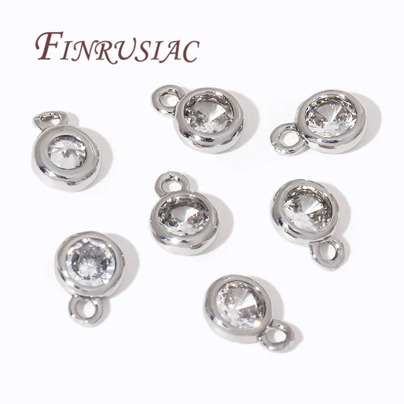 18K Gold Plated Brass Zircon Pendant Charms – DIY Jewelry Findings