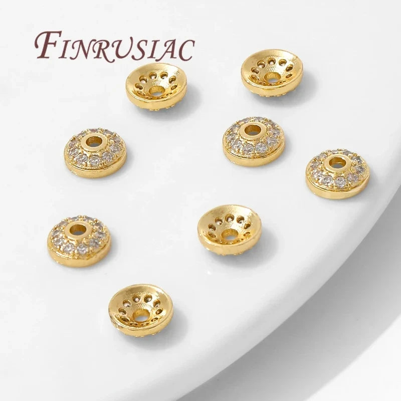 6.5mm 18K Gold Plated Brass Round Bead Caps | DIY Jewelry