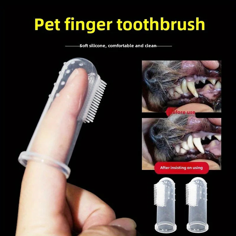 Soft Silicone Pet Finger Toothbrush for Dogs & Cats