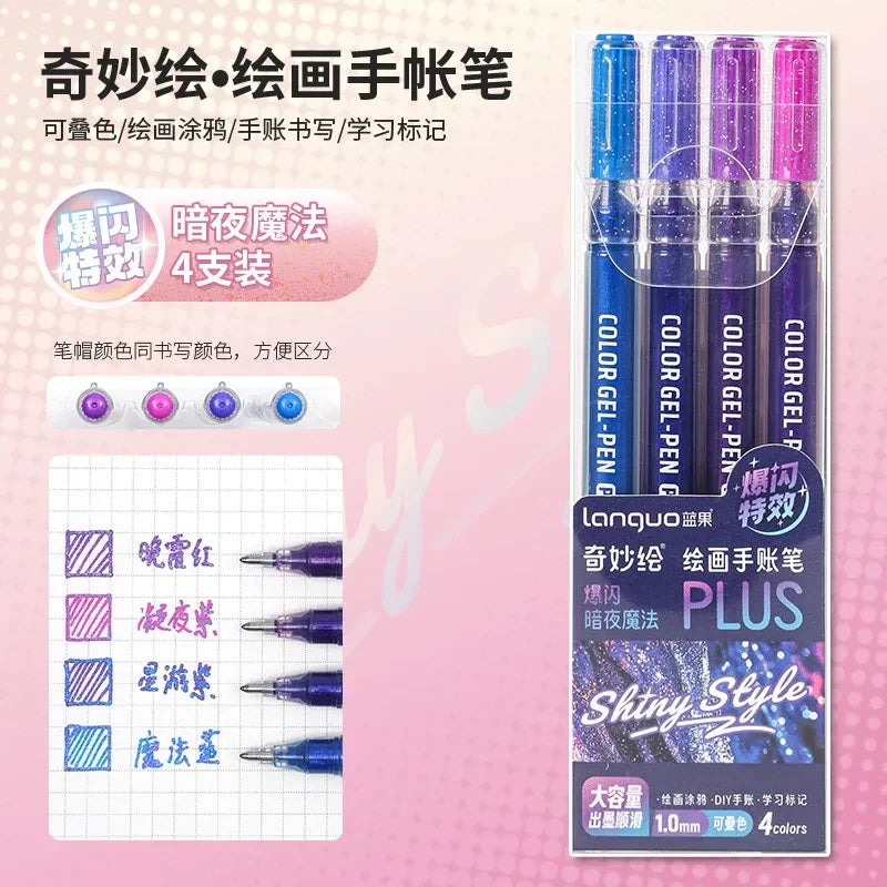 Glitter Gel Pen Set 162 Colors – 0.5mm & 1.0mm Art Pens