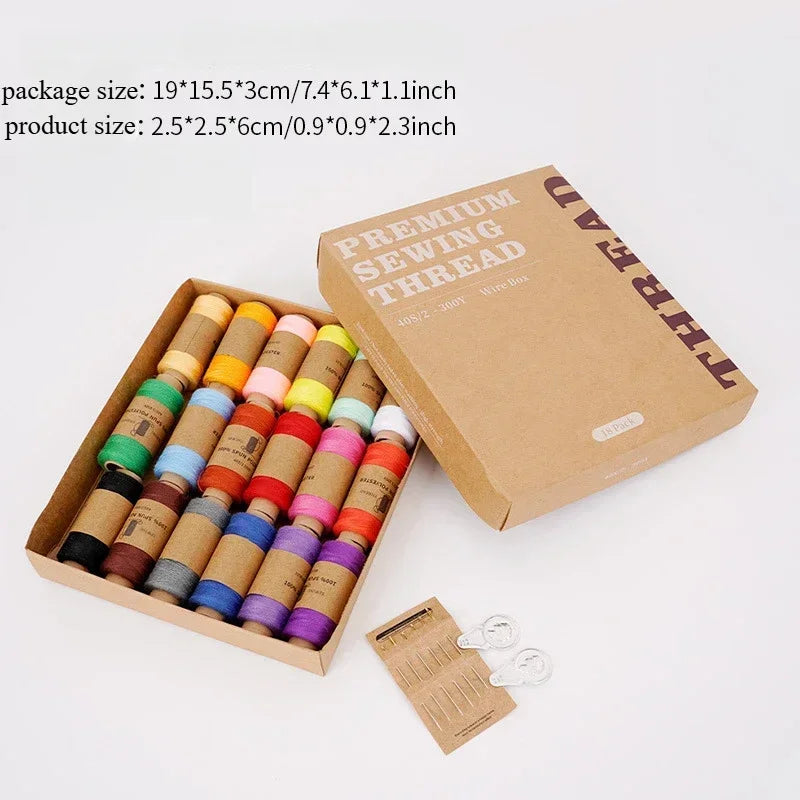 Polyester Sewing Thread Set 12/18/24 Colors – Small Spools Kit