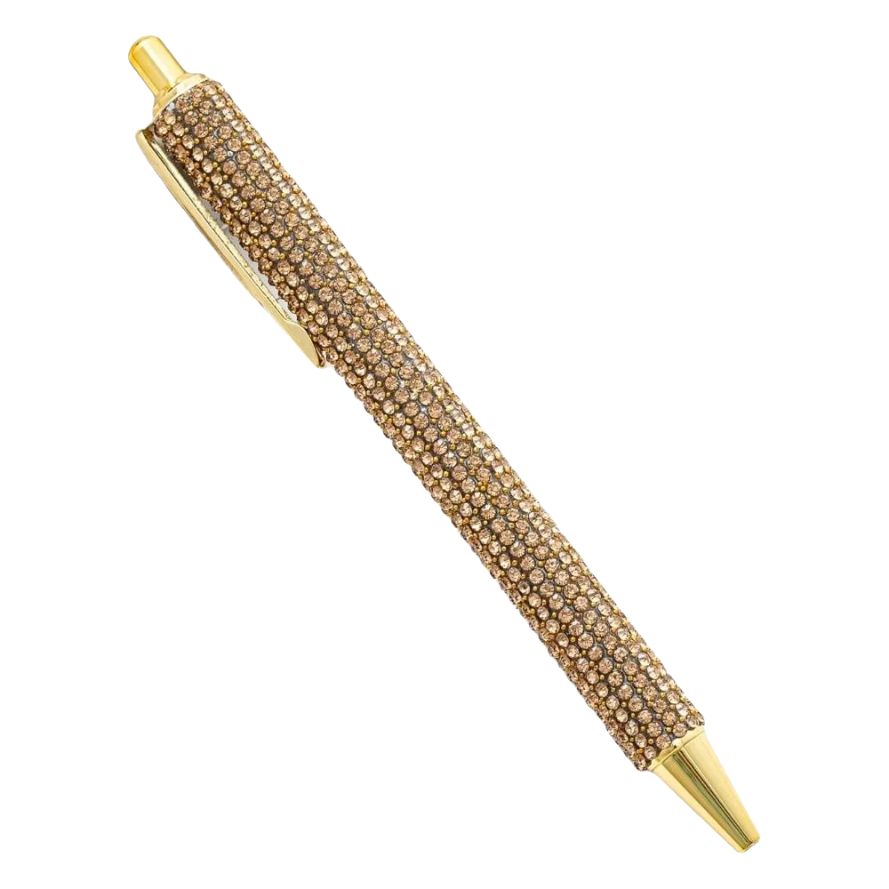 Metal Rhinestone Ballpoint Pen – Retractable Crystal Bling