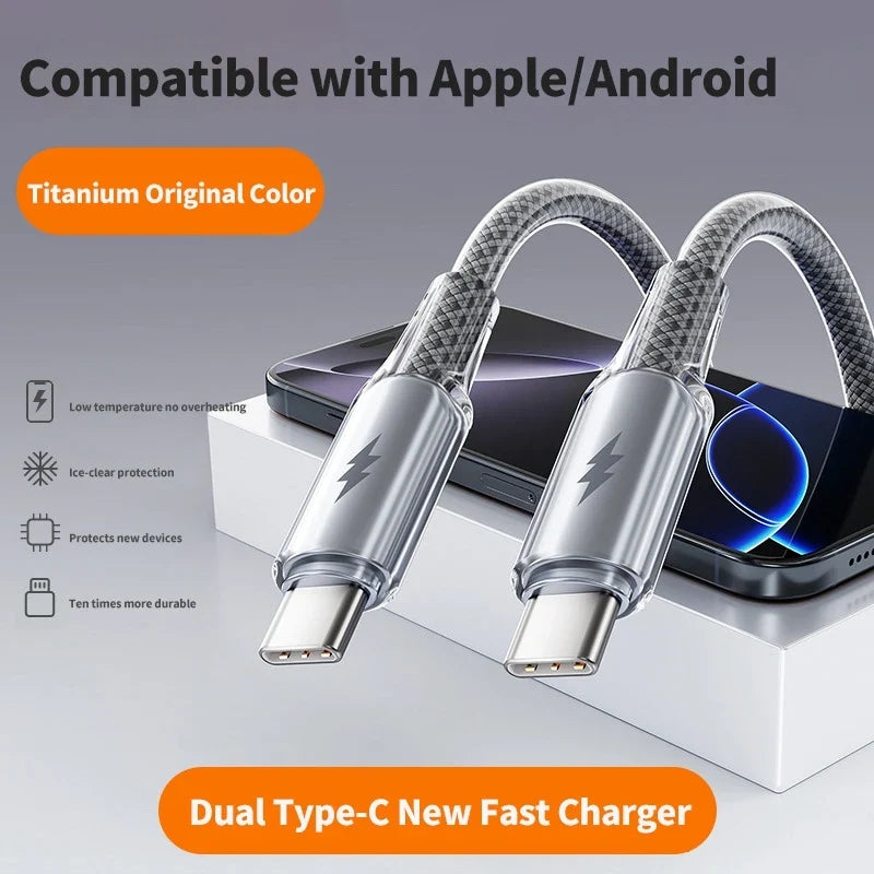 6A 100W Braided USB-A to USB-C Fast Charging Cable 480Mbps