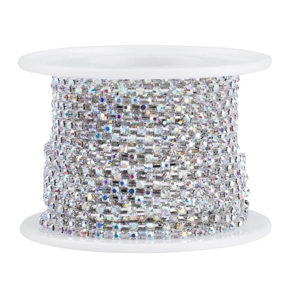 SS16 4mm Crystal Rhinestone Cup Chain Trim 10 Yards DIY