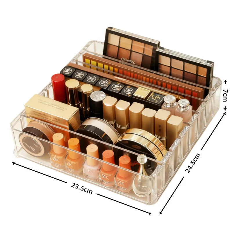 8-Grid Acrylic Makeup Organizer with Removable Dividers