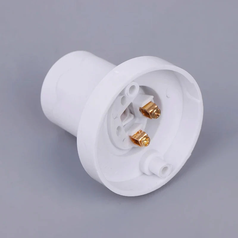 White E27 Lamp Holder Flat Screw LED Bulb Base 10A 230V
