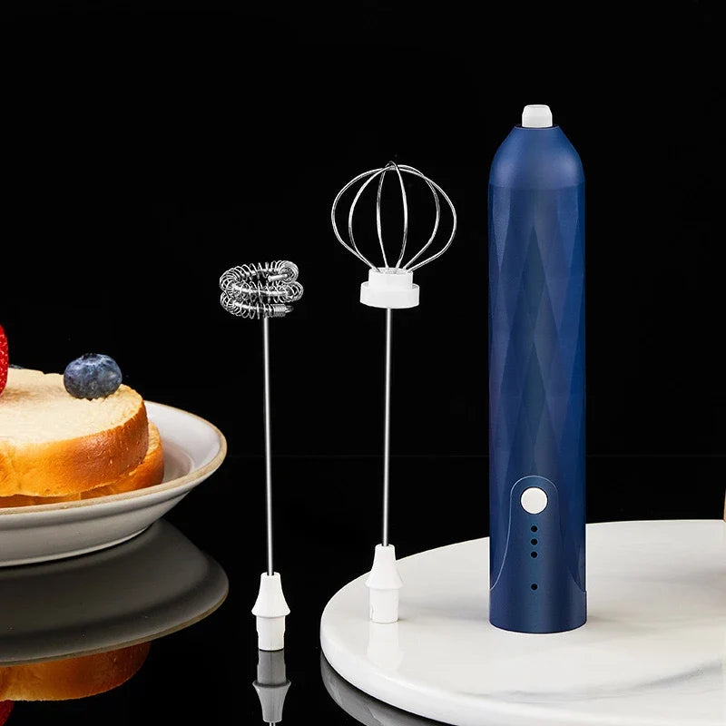 Handheld Electric Milk Frother – 3-Speed Rechargeable Foam Maker