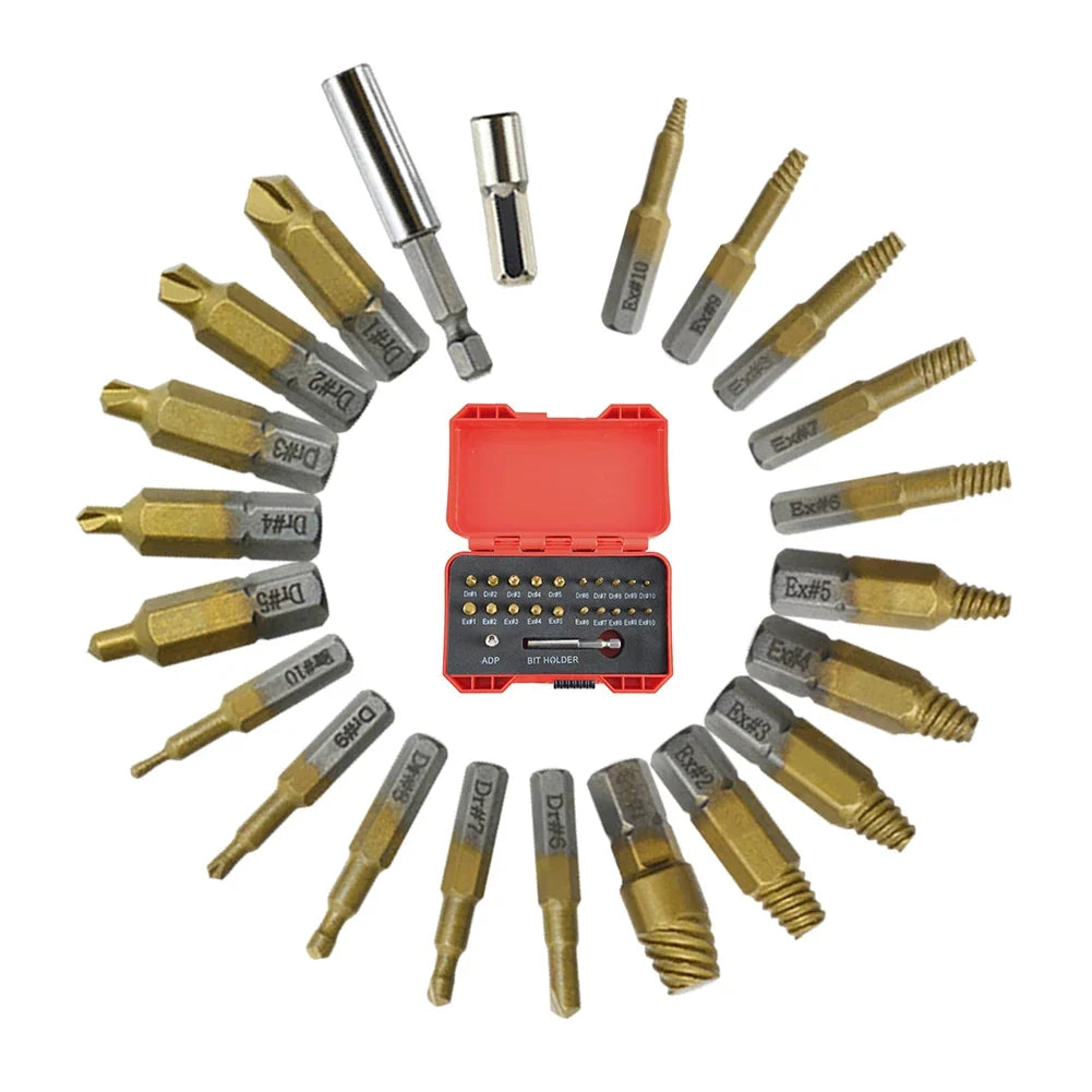 DAZZLEEX 22-Pc Screw Extractor Set with Magnetic Bit Holder