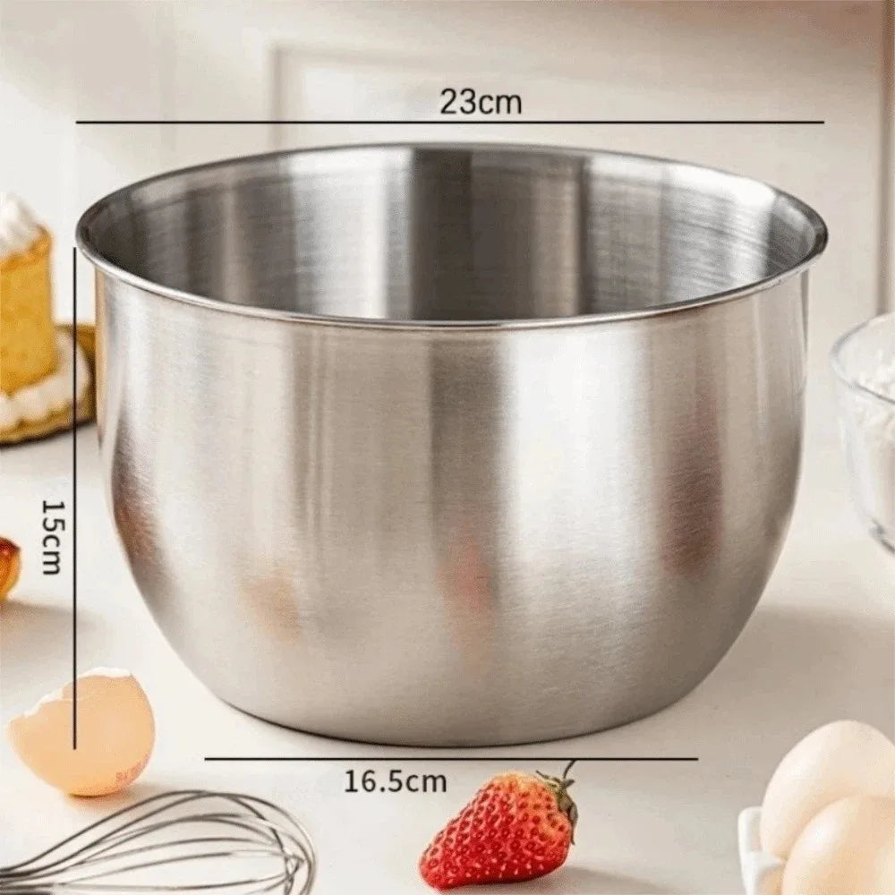 Stainless Steel Mixing Bowl – Deep Splash-Proof Design, S–XL