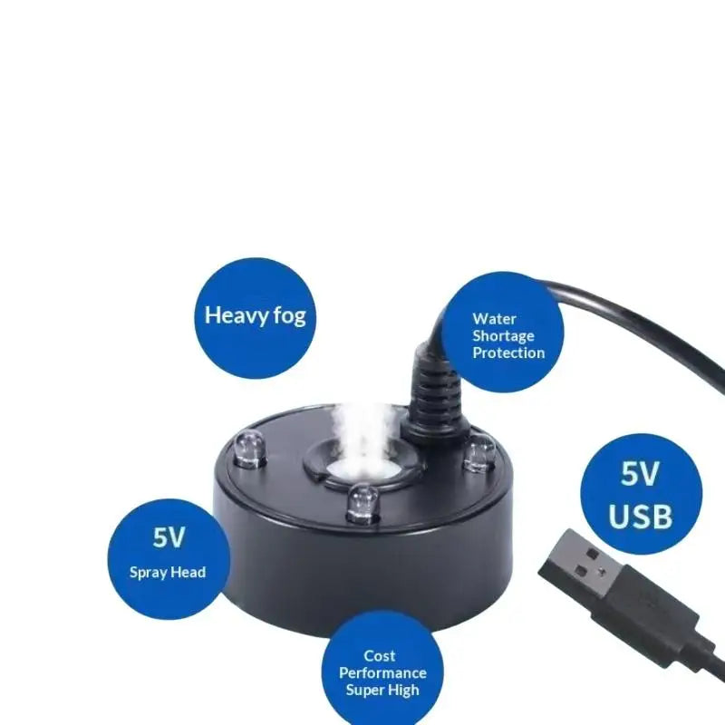 USB Ultrasonic Mist Maker Fogger with 4 LED Lights | Atomizer