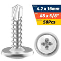 50PCS 410 Stainless Steel Self-Tapping Screws Phillips Truss Head