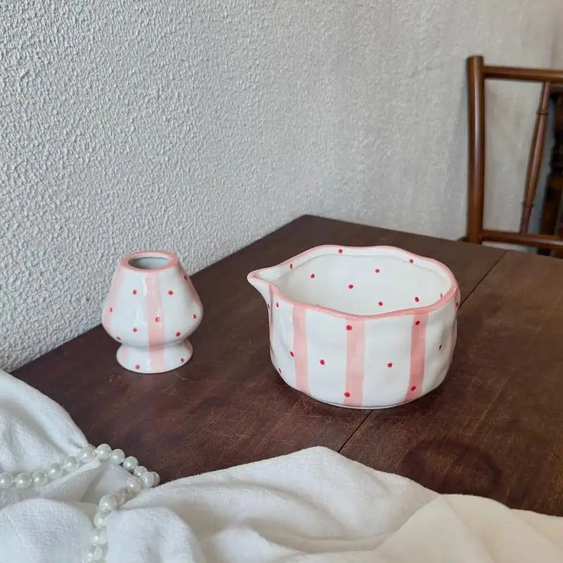 Handcrafted Ceramic Mixing Bowl Set with Pour Spout & Insert