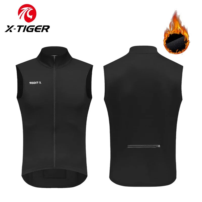 X-TIGER Thermal Windproof Cycling Vest – Reflective Sleeveless