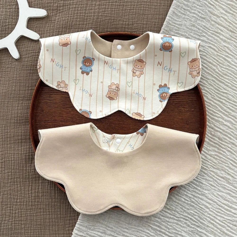 Reversible Baby Drool Bib – Soft Cotton Snap Closure Unisex