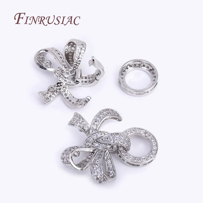 18K Gold Plated Zircon Butterfly Pearl Clasp | DIY Connector