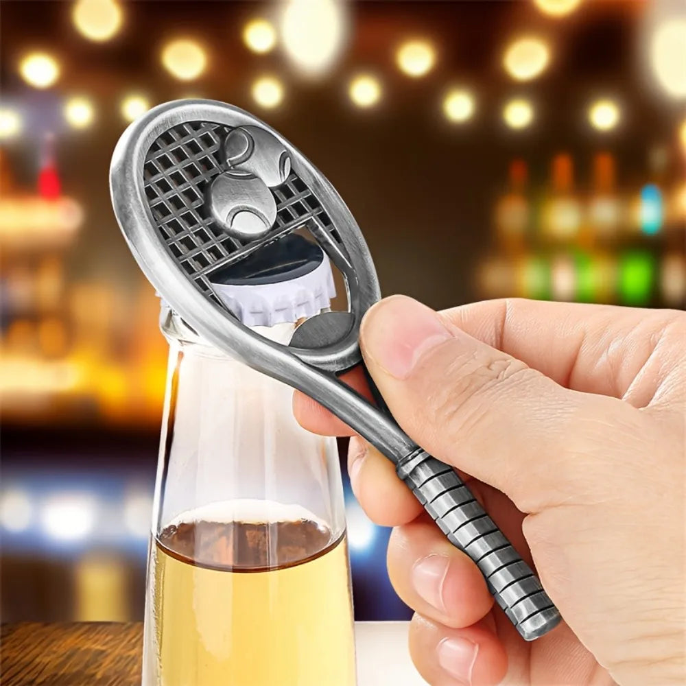 Tennis Racket Bottle Opener – Sporty Zinc Alloy Beer Opener