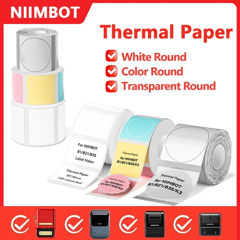 Niimbot Thermal Label Stickers – Waterproof & Oilproof Refills