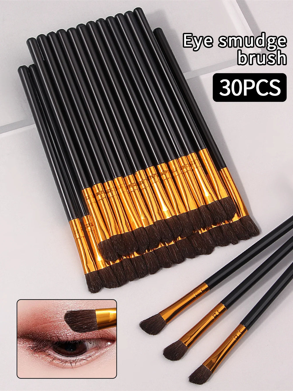30Pcs Eyeshadow Brush Set – Soft Wool Fiber Blending Brushes