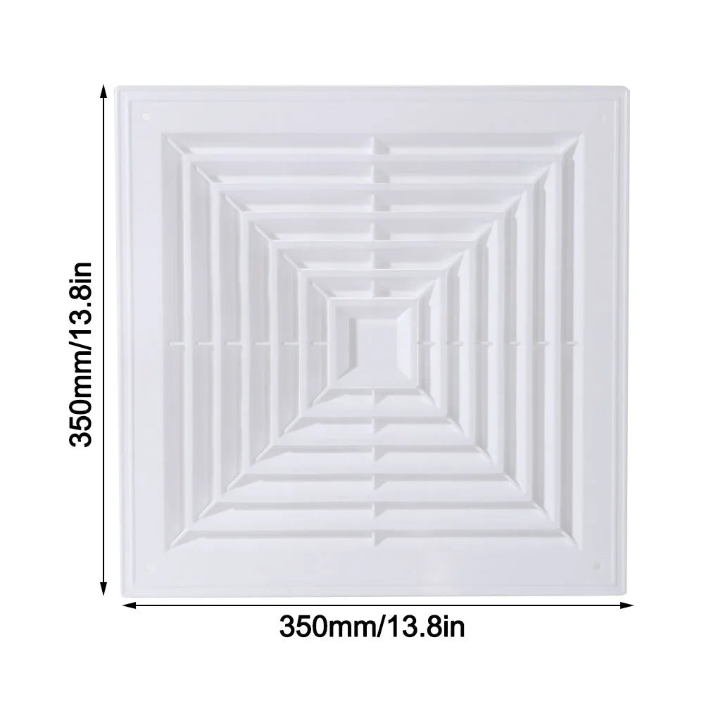 Square White Plastic Air Vent Grille with Flaps – Exhaust Fan Cover