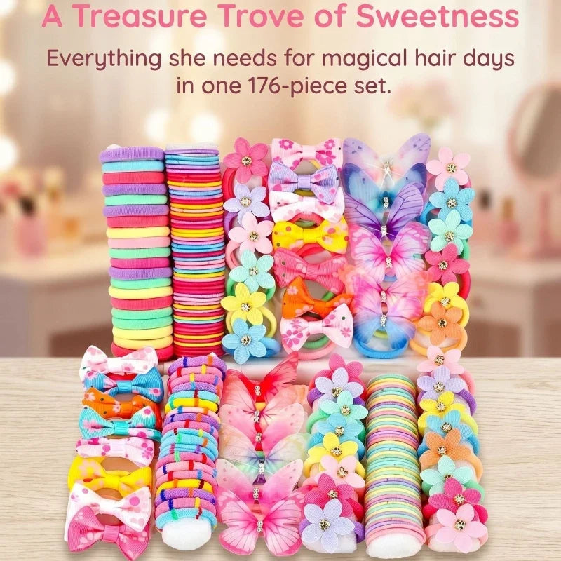 Girls Bow Hair Accessories Set – Colorful Princess Gift