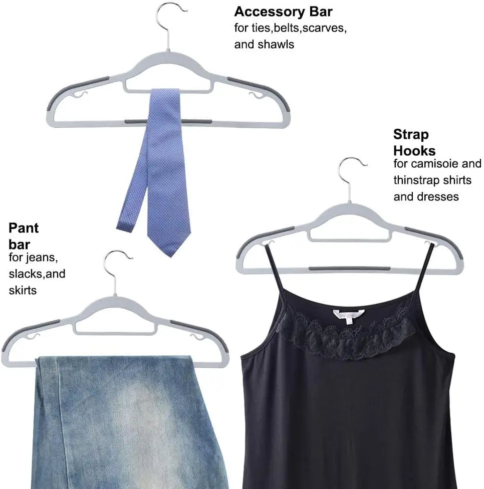 10 PCS Anti-Slip Slim Clothes Hangers | Space-Saving Closet