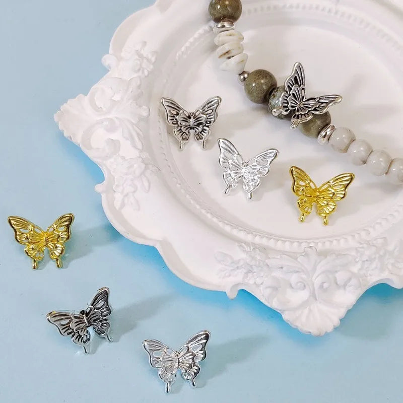 20Pcs Antique Silver Butterfly Charms for DIY Jewelry Making
