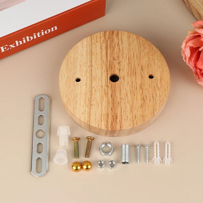 Wooden Ceiling Plate Lamp Base | 10/12cm Pendant DIY Chandelier