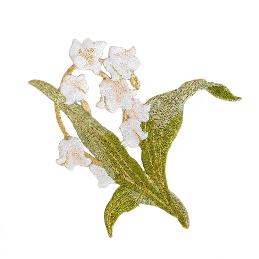 Orchid Embroidery Iron-On Patch – DIY Fabric Decoration