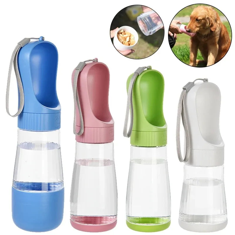 Portable Dog & Cat Water Bottle with Food Compartment