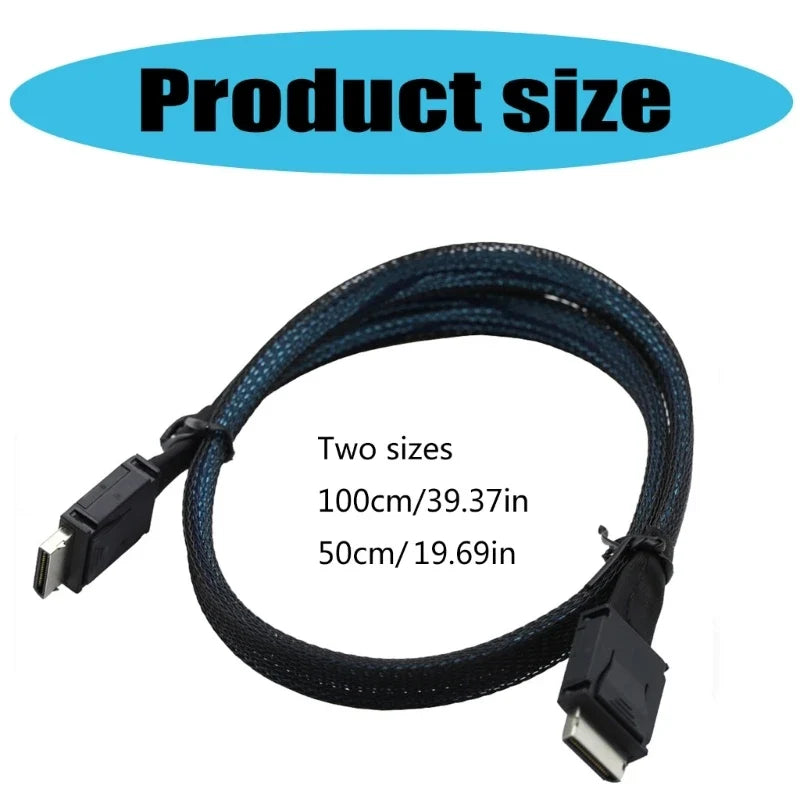 SFF-8611 4i PCIe Data Extension Cable 50cm / 100cm