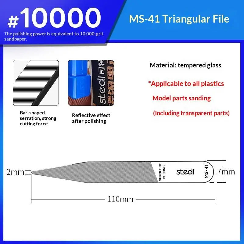 Ultra Fine Glass File – Washable Model Polishing & Nub Removal Tool