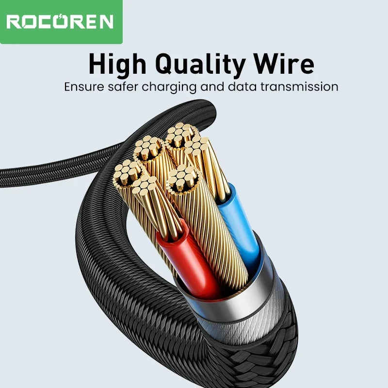 Rocoren 100W USB-C Cable 5A Fast Charging LED Display PD