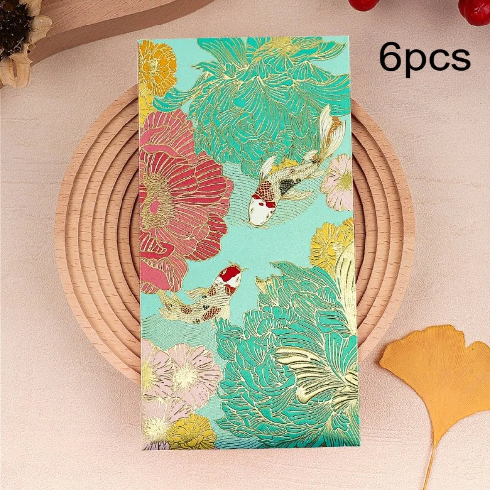 6pcs Floral Thank You Cards Golden Accents – Wedding & Birthday