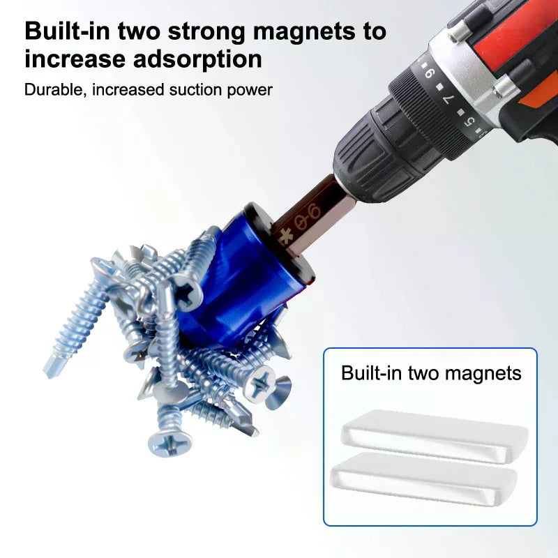 Magnetic Screwdriver Bit Ring 6.35mm Aluminum Alloy Magnetizer