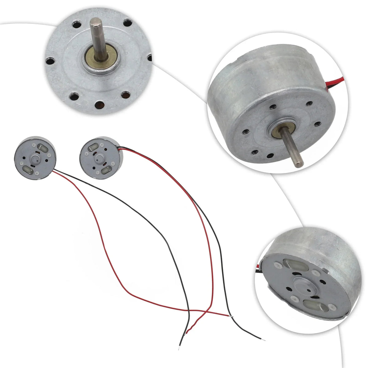 RF-300 DC Micro Motor 1.5–6V 24mm DIY Fan Electronics 2-Pack