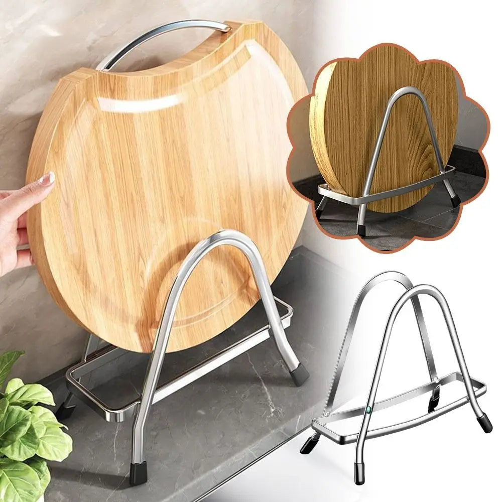 Stainless Steel Cutting Board Holder & Kitchen Storage Rack