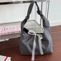 Women's Large Canvas Tote Bag – Polka Dot Shoulder Bag