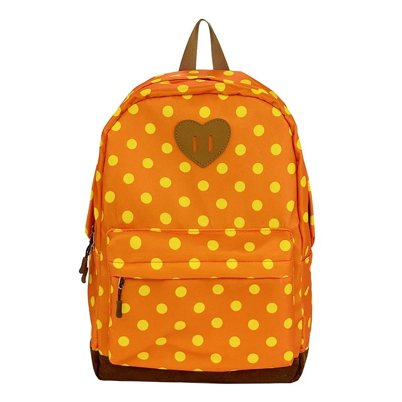 Cute Polka Dot Backpack Teen Girls School Travel Rucksack