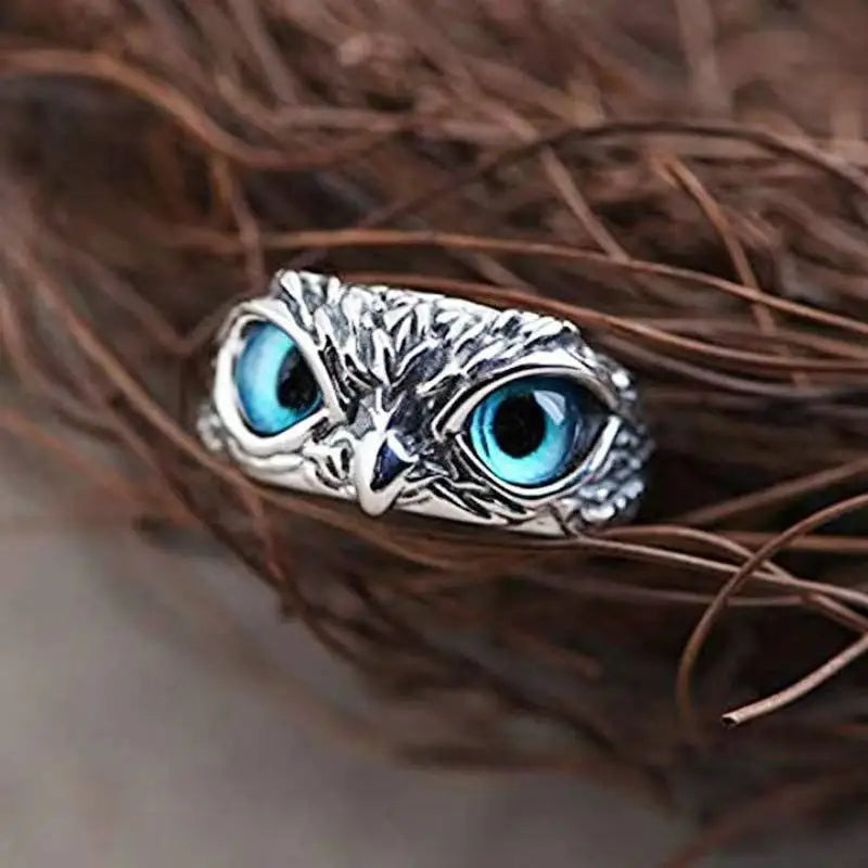 Vintage Adjustable Owl Ring – Unisex Hip Hop Zinc Alloy
