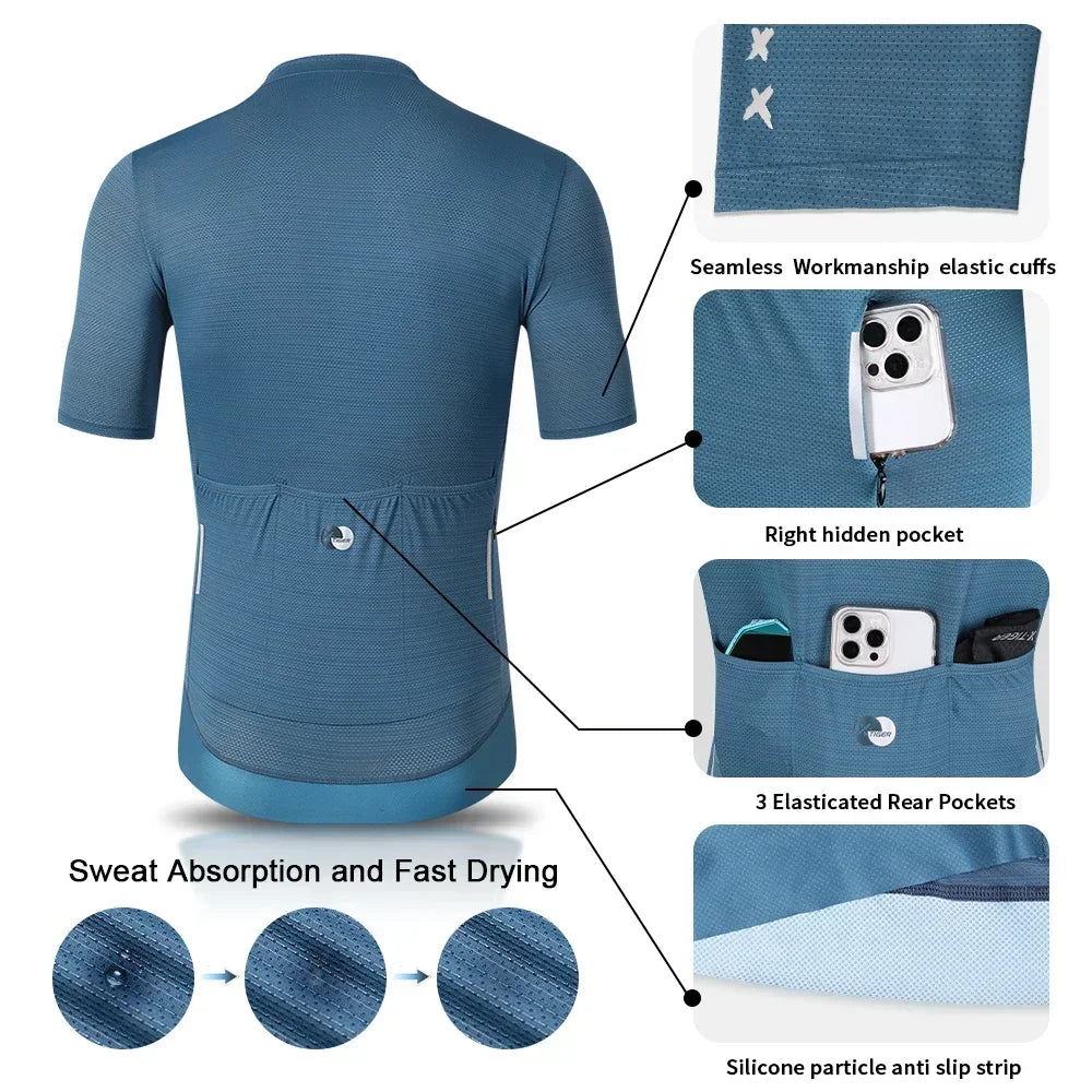 X-TIGER Men's Summer Cycling Jersey | Breathable Short Sleeve