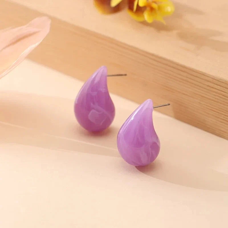 Women's Acrylic Waterdrop Stud Earrings – Lightweight Fashion