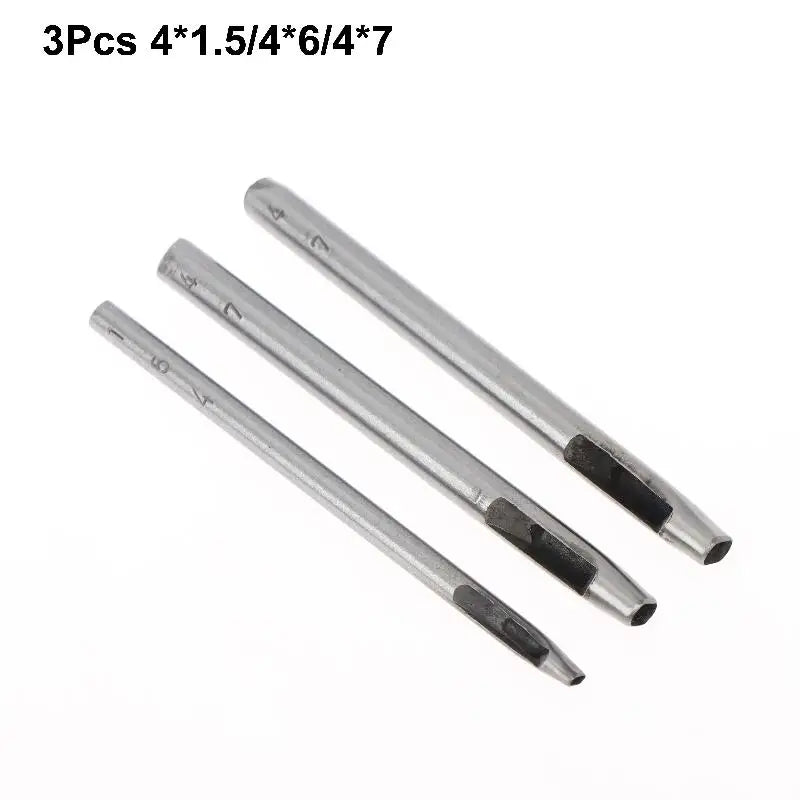 Oval Leather Hole Punch Set – 3 or 5 Pcs Steel DIY Craft Tool