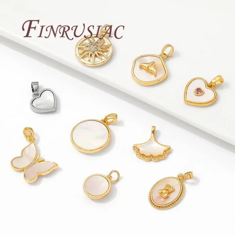 18K Gold Plated Shell Charms – DIY Necklace Pendant Findings