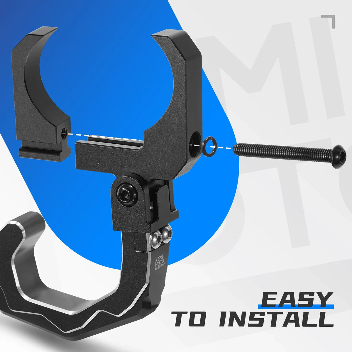 UTV Roll Cage Helmet Hook – Aluminum, Fits 1.6"–2" Roll Bars