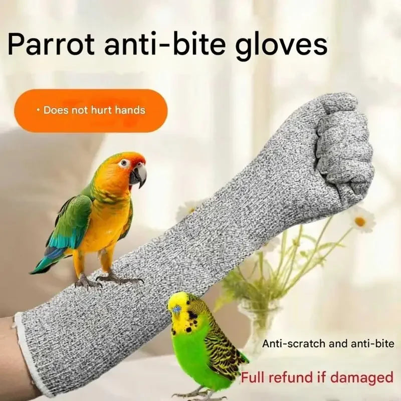 Parrot Anti-Bite Loofah Gloves – Bird Training Hand Guard
