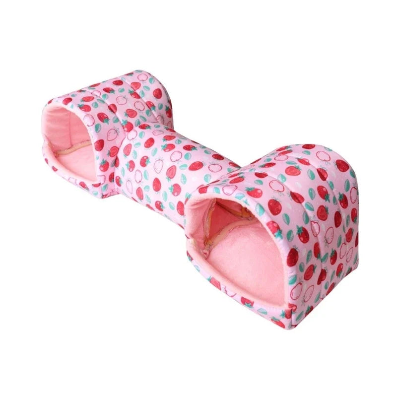 Soft Fleece Hamster Tunnel Bed & Cave House for Small Pets