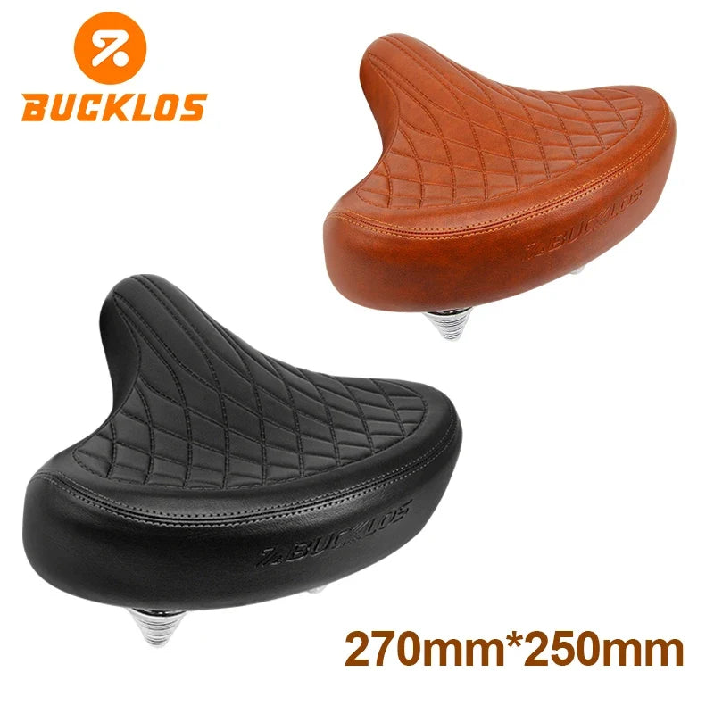 BUCKLOS Wide Ergonomic Bike Saddle – Cushioned MTB & Road Seat