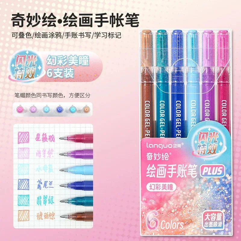 Glitter Gel Pen Set 162 Colors – 0.5mm & 1.0mm Art Pens